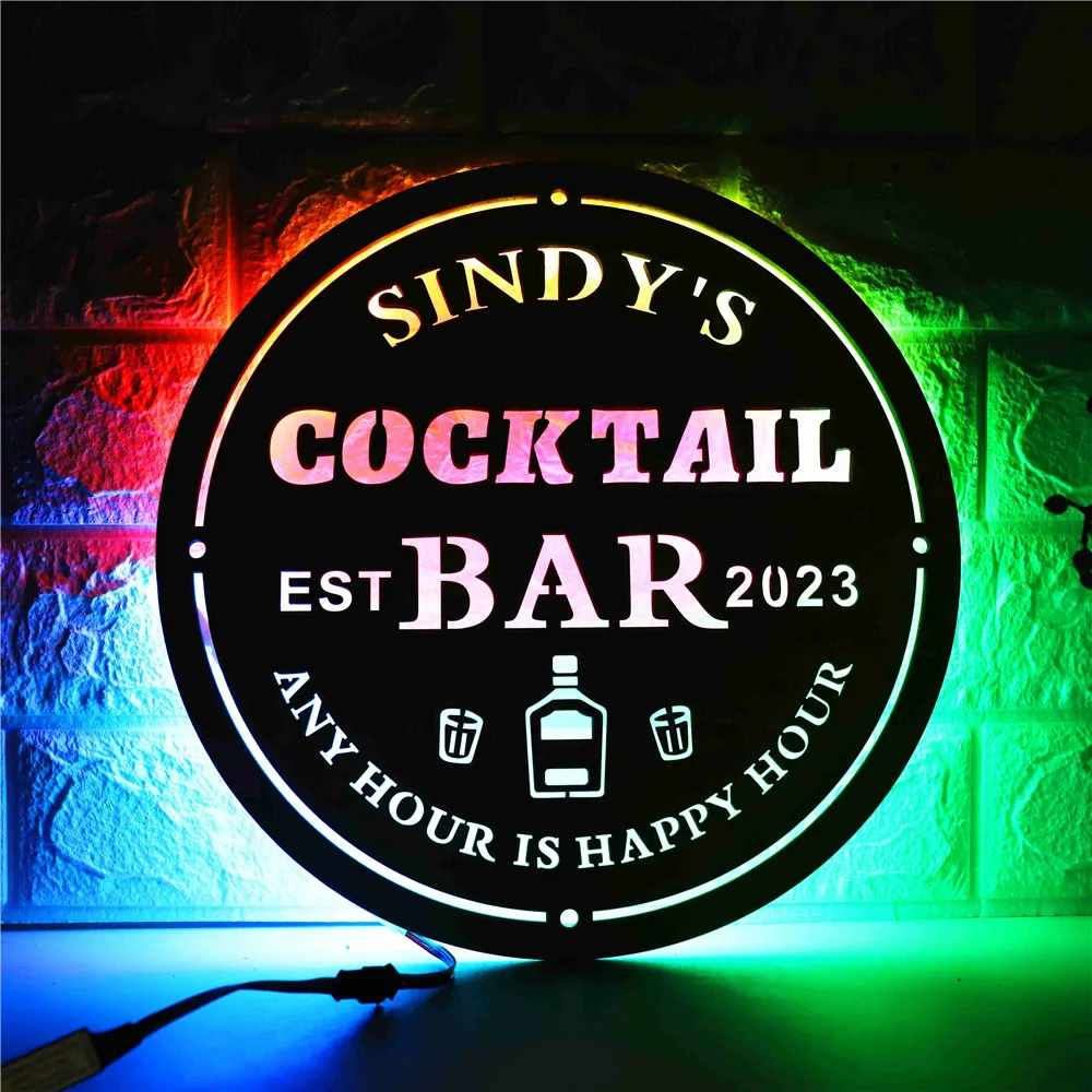 

Custom Bar Colorful Neon Wall Lamp Wood LED Night Light Remote Control Color/Mode/Brightness/Flashing Speed for Home Room Decor