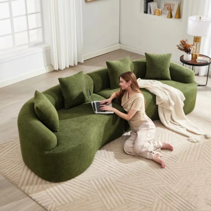 Nordic Italian minimalist style modular sponge filled creative living room furniture 4-seat combination sofa
