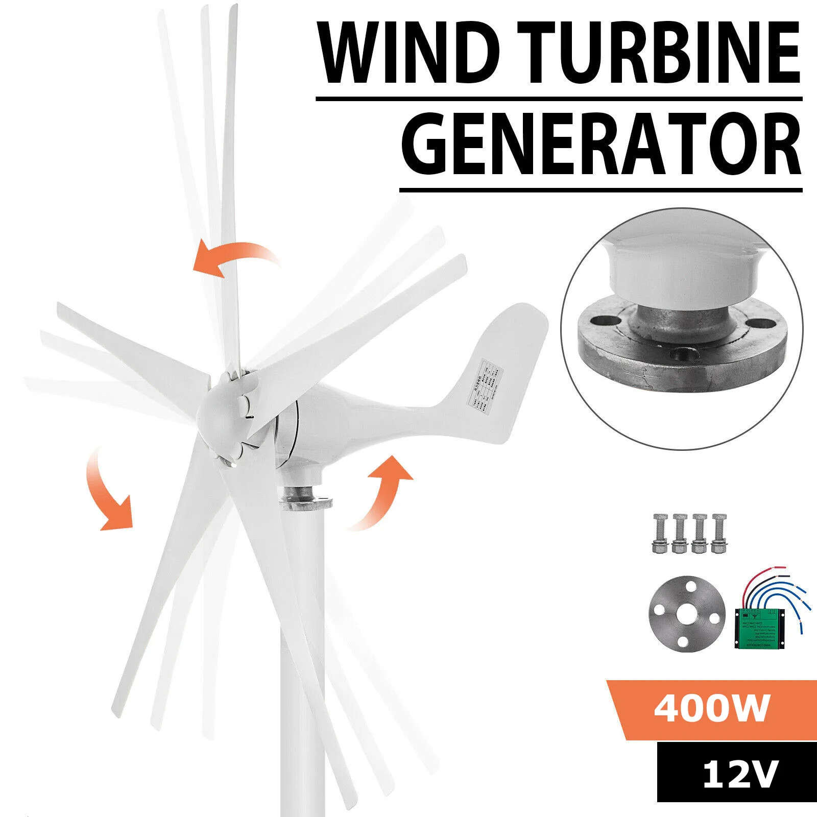 Imagem -02 - Gerador de Turbina Eólica Gerador de Vento Gerador de Energia Livre para Uso Doméstico Gerador de Energia Dínamo 12v 500w