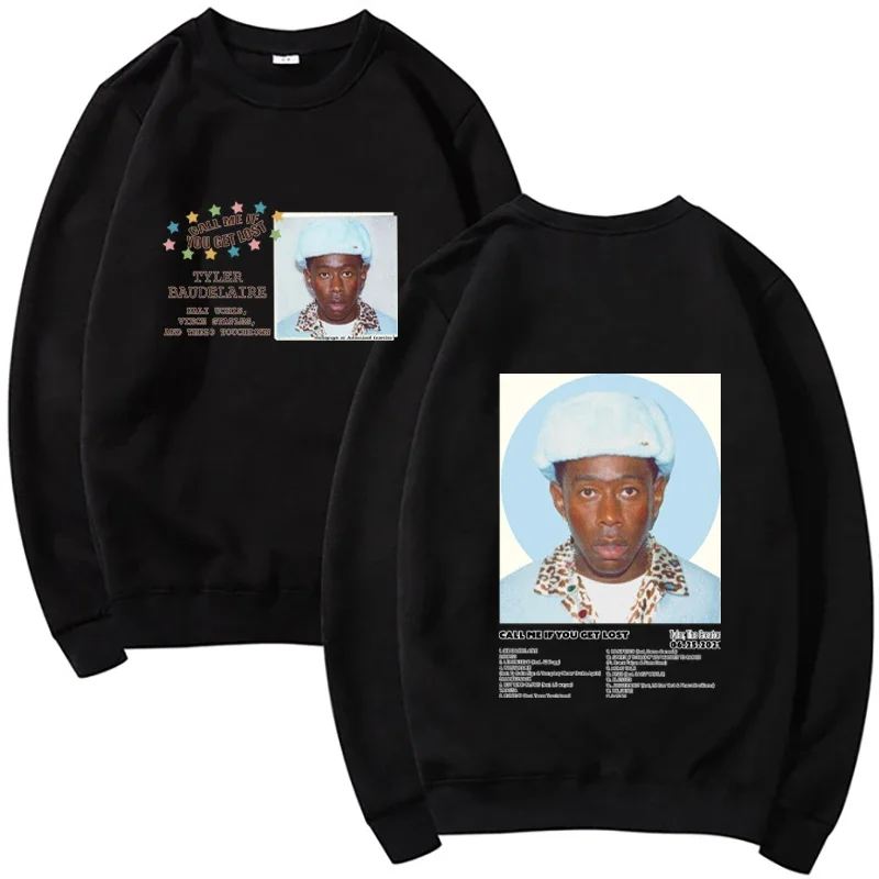 Tyler The Creator Crew Neck Sweatshirt Call Me If You're Lost Travel Print Men's Women's Hoodie Trendy Street Hip Hop Sweatshirt