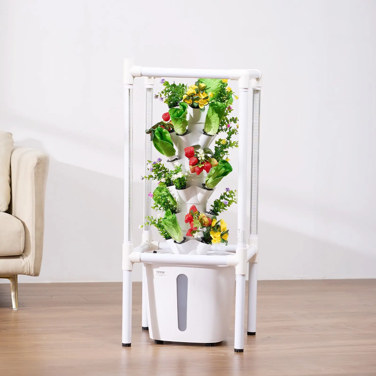 

Гидропонная система для выращивания растений с фитолампой, 30-ярусная вертикальная гидропонная башня, домашний гидропонный сад с водяной помпой, P