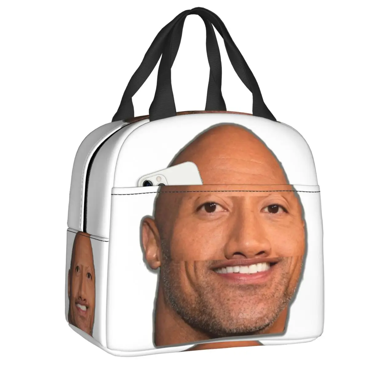 Custom Dwayne The Rock Johnson Meme Insulated Lunch Bag for Women Leakproof Cooler Thermal Lunch Box Beach Camping Travel