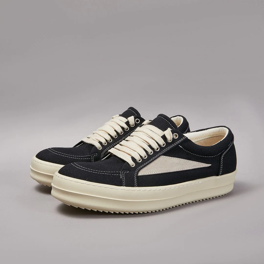Zapatillas de deporte informales para hombre y mujer, zapatillas bajas de ante negro de diseñador de lujo, zapatos de calle de cuero con suela gruesa, novedad de 2025