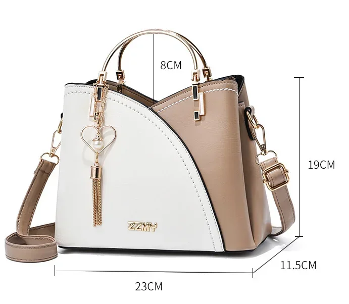 Torebka damska Patchwork na ramię Messenger praca w biurze PU skórzana torebka damska damska luksusowa torebka moda elegancka torba na ramię