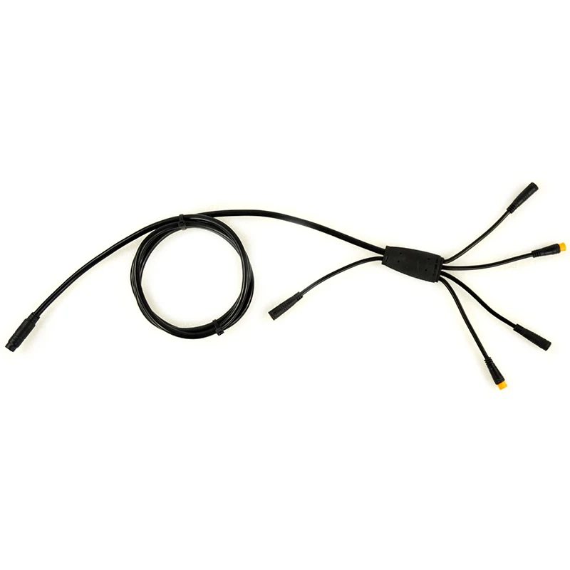 Electric Bicycle Integration Cable Waterproof 1 To 5 For KT Controller Black Rubber + Copper Wire Line E-Bike Accessory Parts