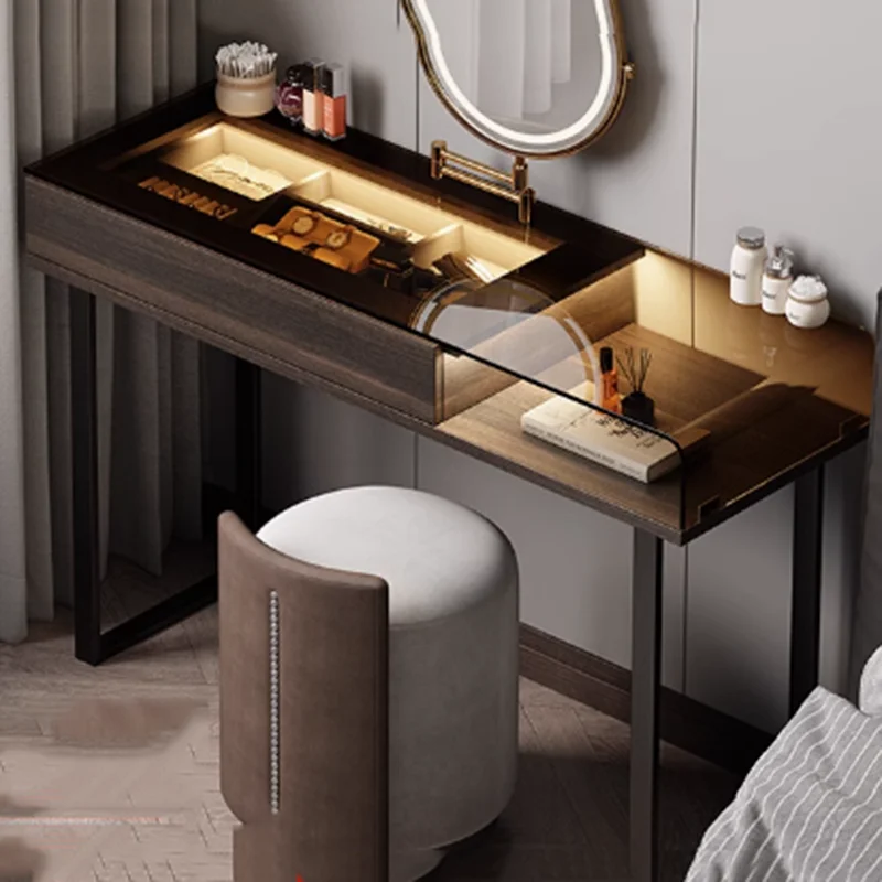 

Chair malist Vintage Vanity Tables Nordic Doors Girl Makeup Vanity Tables Mini Drawer Mirror Coiffeuse De Chambre Furniture