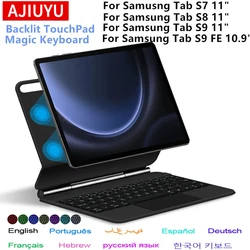 Magic Keyboard for Samsung Galaxy Tab S9 FE 10.9 S9 S8 S7 11-inch Adjustable Stand Case Backlight Touchpad Keypad Multi-Language
