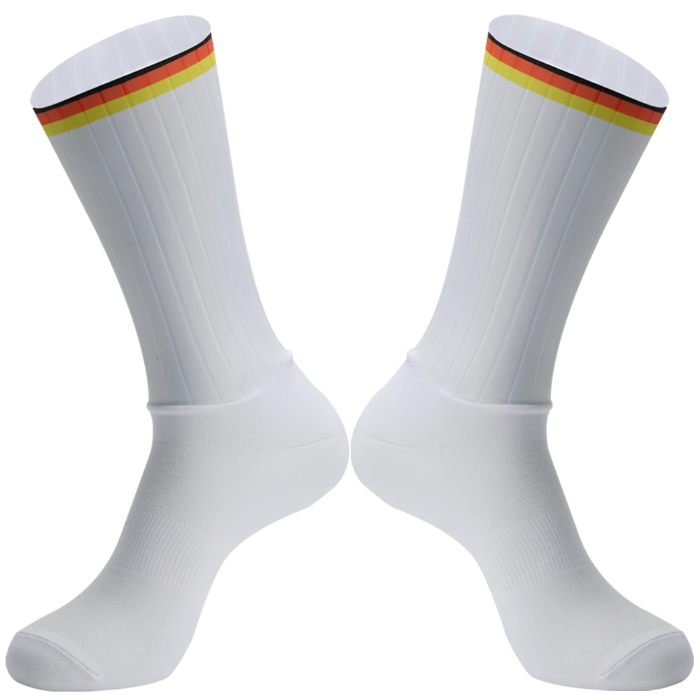 Aero 2024 Striped Pro Socks Team Cycling Non-Slip Seamless Silicone Running Sports Road Bike Socks