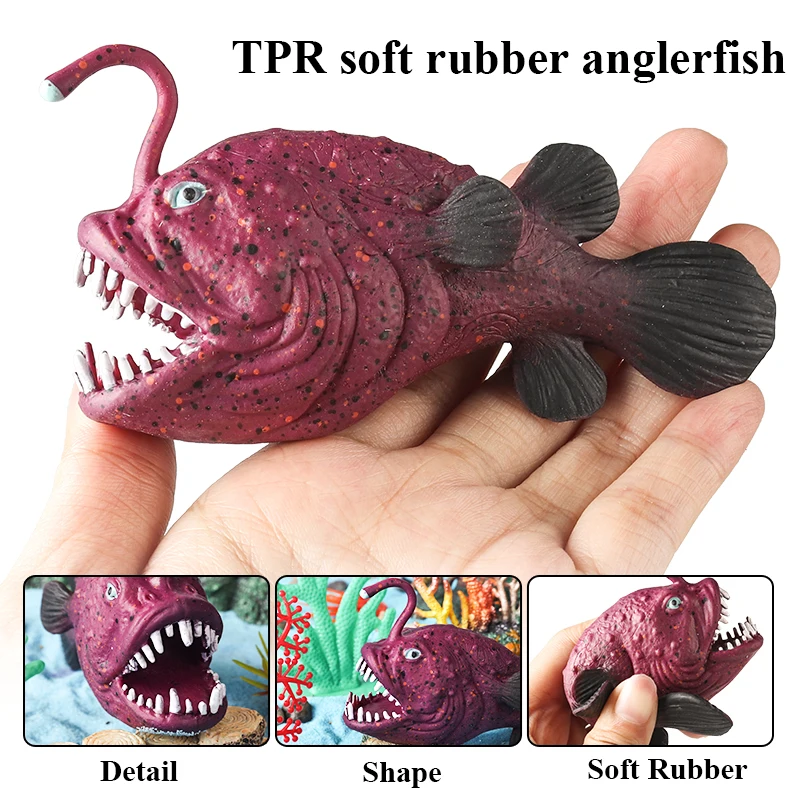 Oenux Meeresleben Tier Tintenfisch Krabbe Clownfisch Lionfish Seestern Hai Schmetterling Fisch Fliegender Fisch TPR Weiches Modell Spielzeug Kind Geschenk – Detail 8