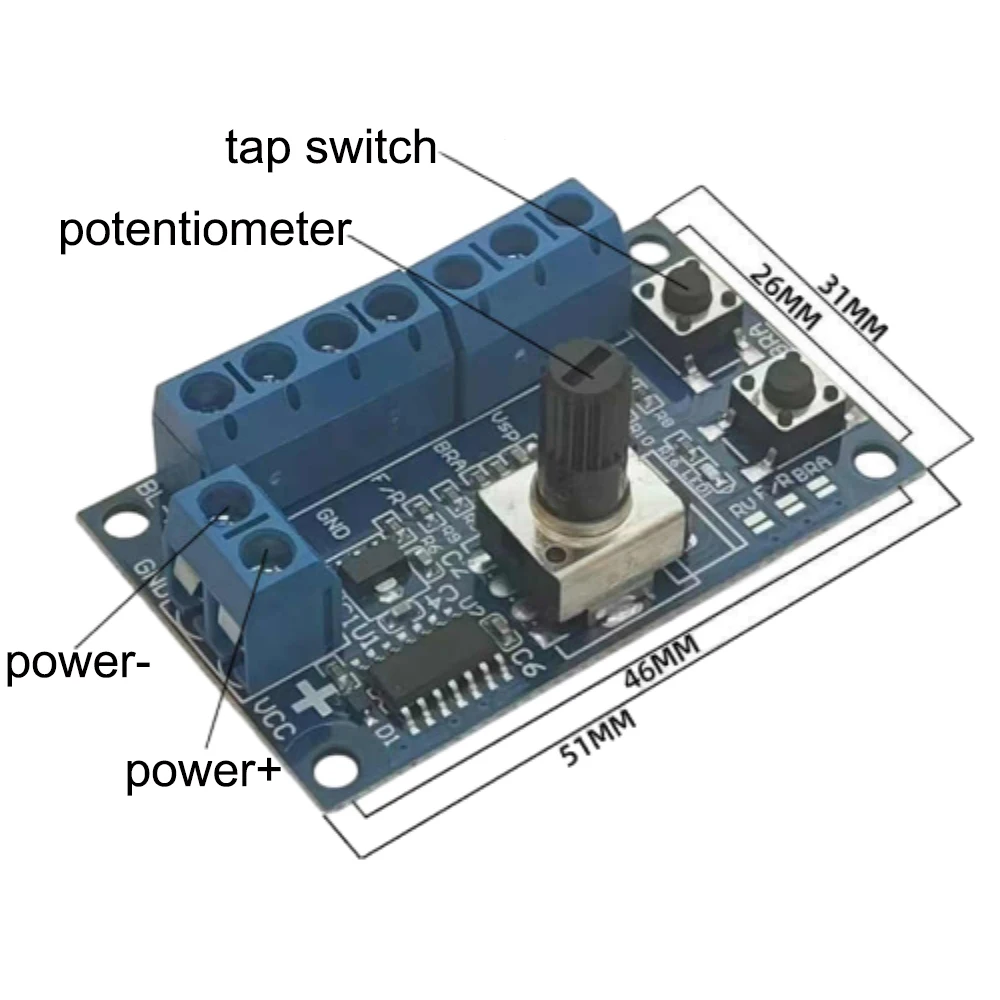 

DC5-28V PWM Brushless DC Motor Governor Stepless Motor Speed Controller Forward and Reverse Motor Regulator Fan Control Module