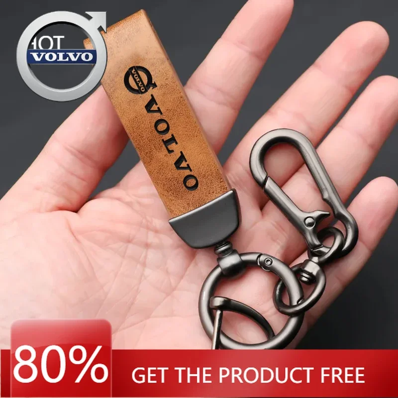 

Emblems 2026 New For Volvo Metal/Leather Car Logo Key Chain Keyring Auto Interiors Accessories For Volvo XC60 XC90 V40 V60 S60 V