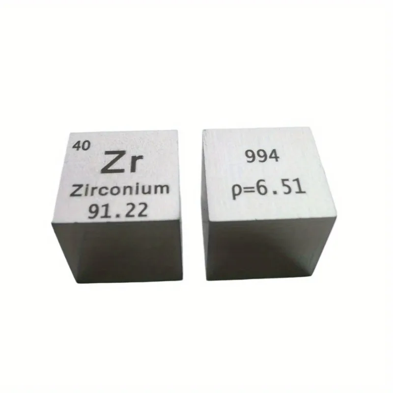 1pcs Chemistry Zr Cube Cubic Periodic Table Cube 99.4% Pure Zirconium Cubic Metal Gift Rare Metal Element Block Sample