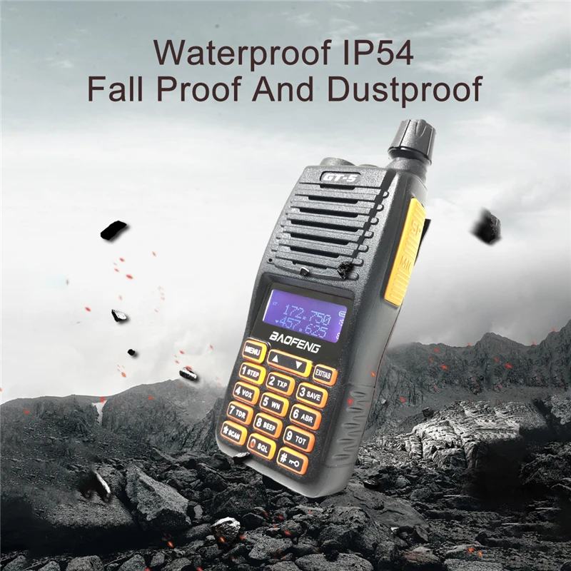 Baofeng-BF GT-5 Portable Walkie Talkie, Long Range, 10 km, Two Way Ham Radio, Dual PTT, Hf Transceiver, Upgrade