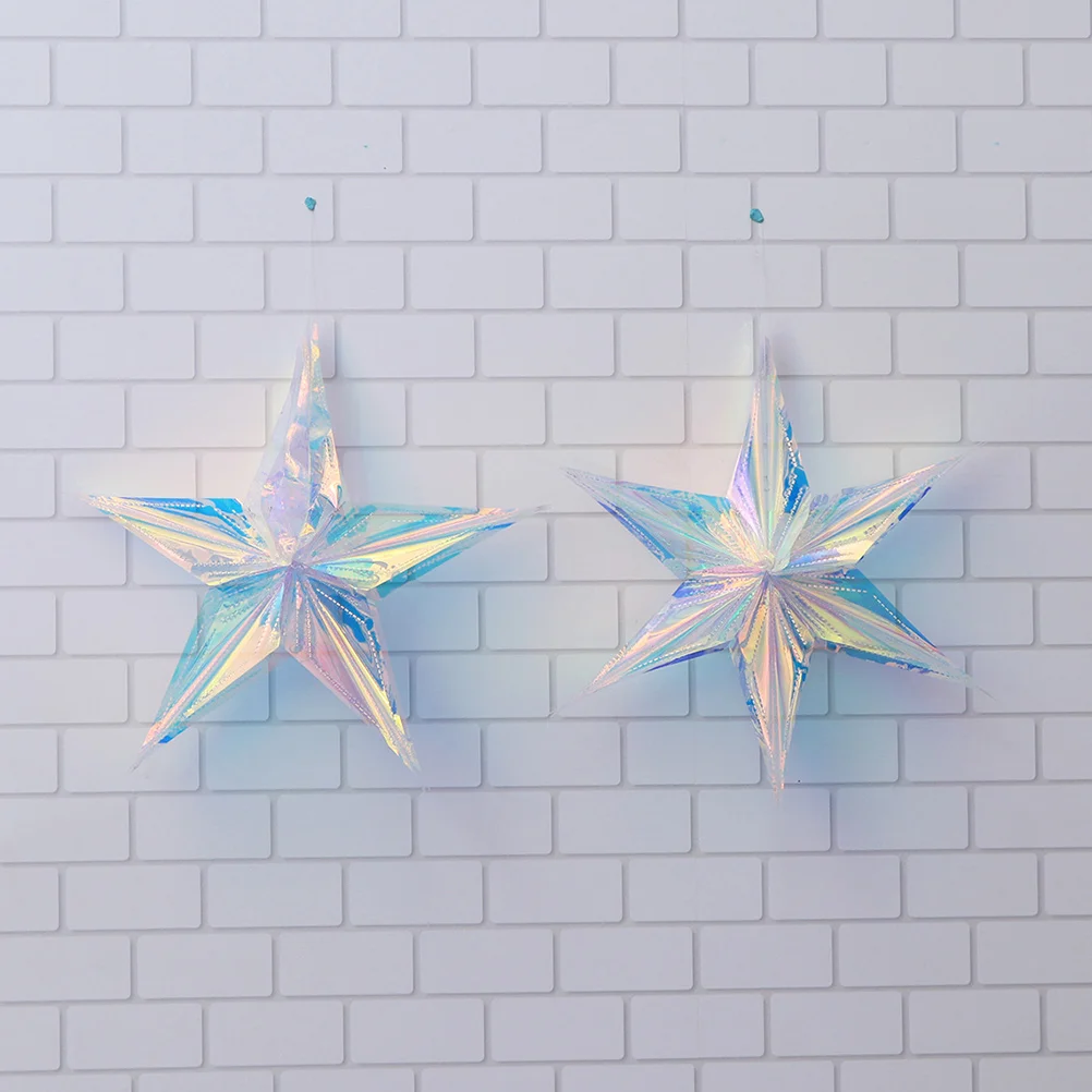 

6pcs Pendants Pvc Star Hanging Ornament For Party Wedding Star Pendant Christmas Party Hanging Ornament Decor Supplies