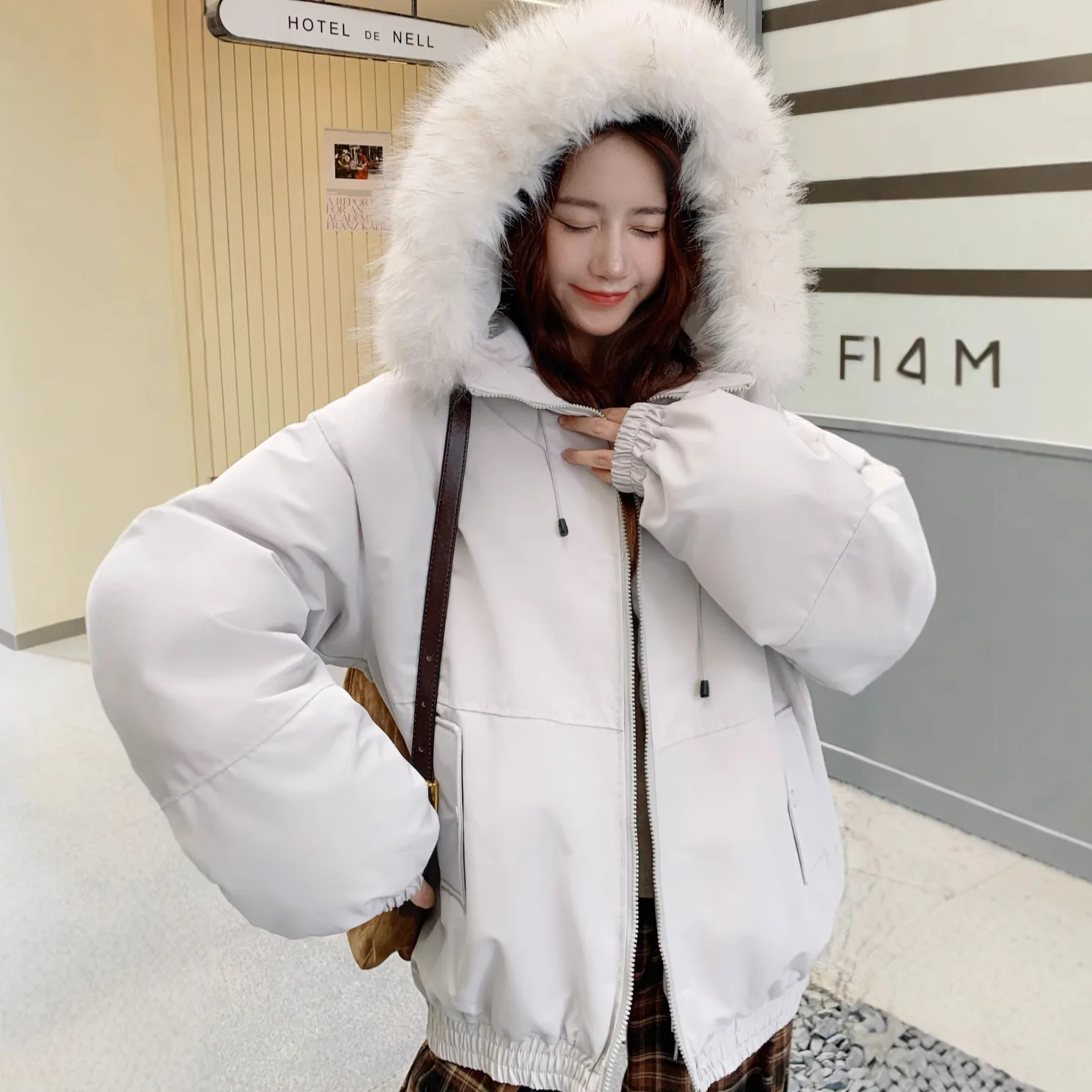 Women Parkas Short Coats Hooded Zipper Jackets Thick Warm Y2k Streetwear Elegant Jacket Work Casual Loose Autumn Winter