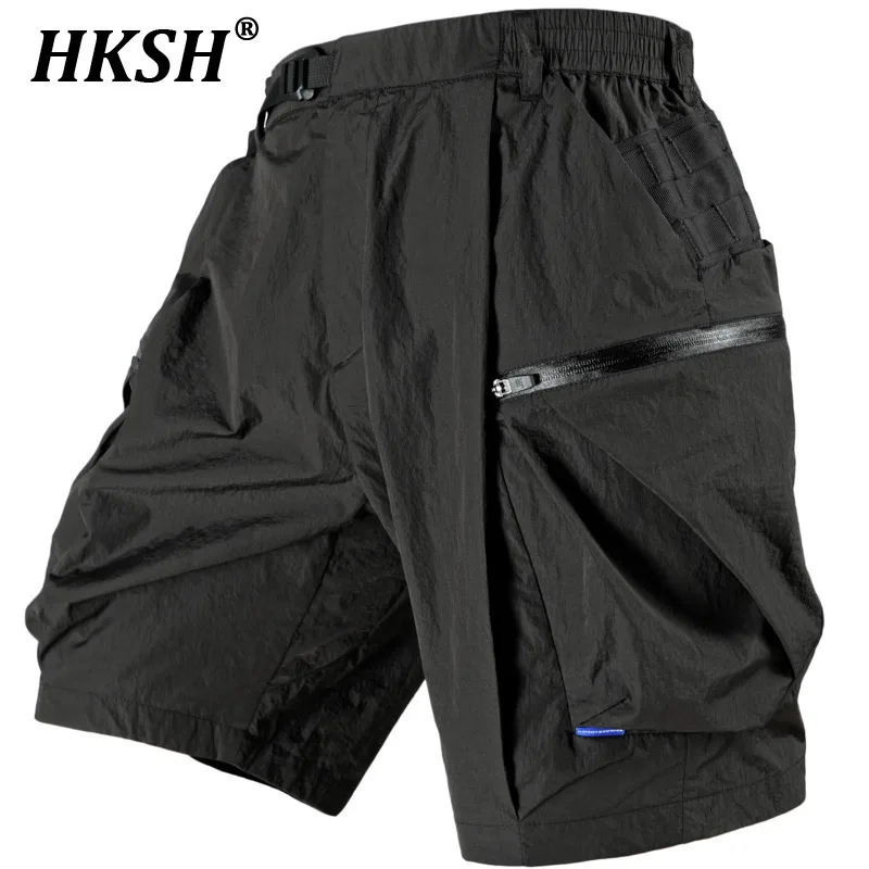 

HKSH Летние новые мужские приливы в темном стиле в стиле панк, спортивные шикарные короткие модные водонепроницаемые брюки средней длины с карманами, капри Techwear HK5736