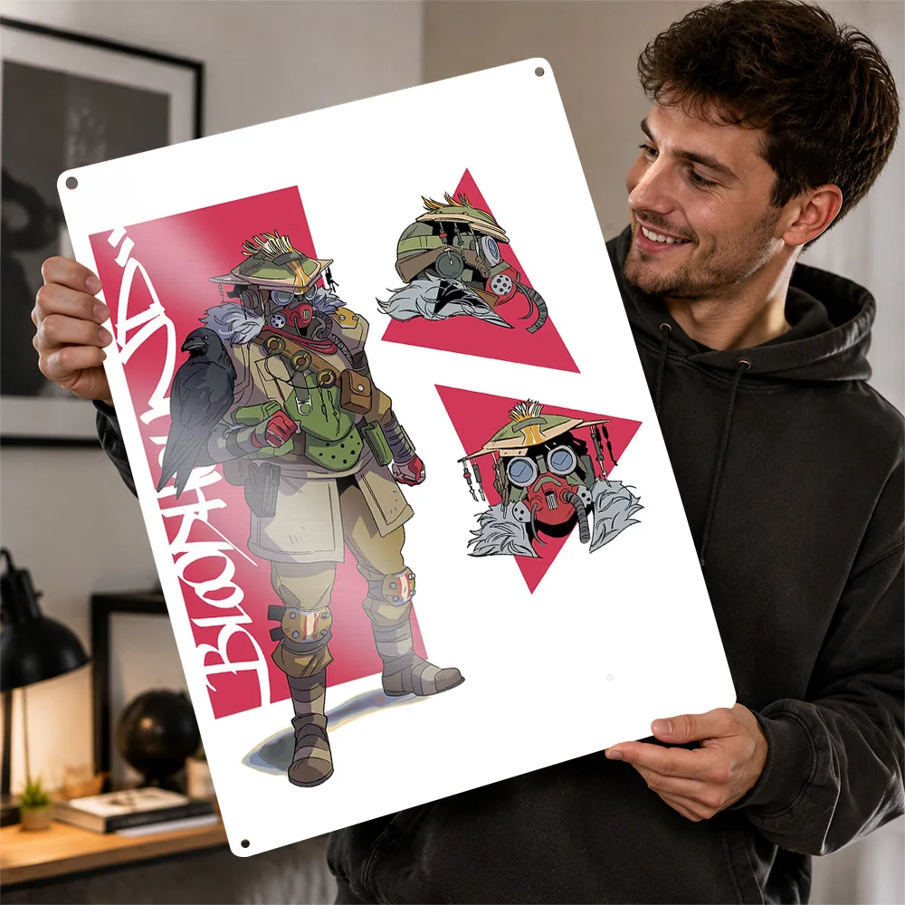 Bloodhound Apex Legends Character Art Metal Poster Gamer Wall Art Personalized Vintage Tinplate Sign for Bedroom Man Cave Plaque