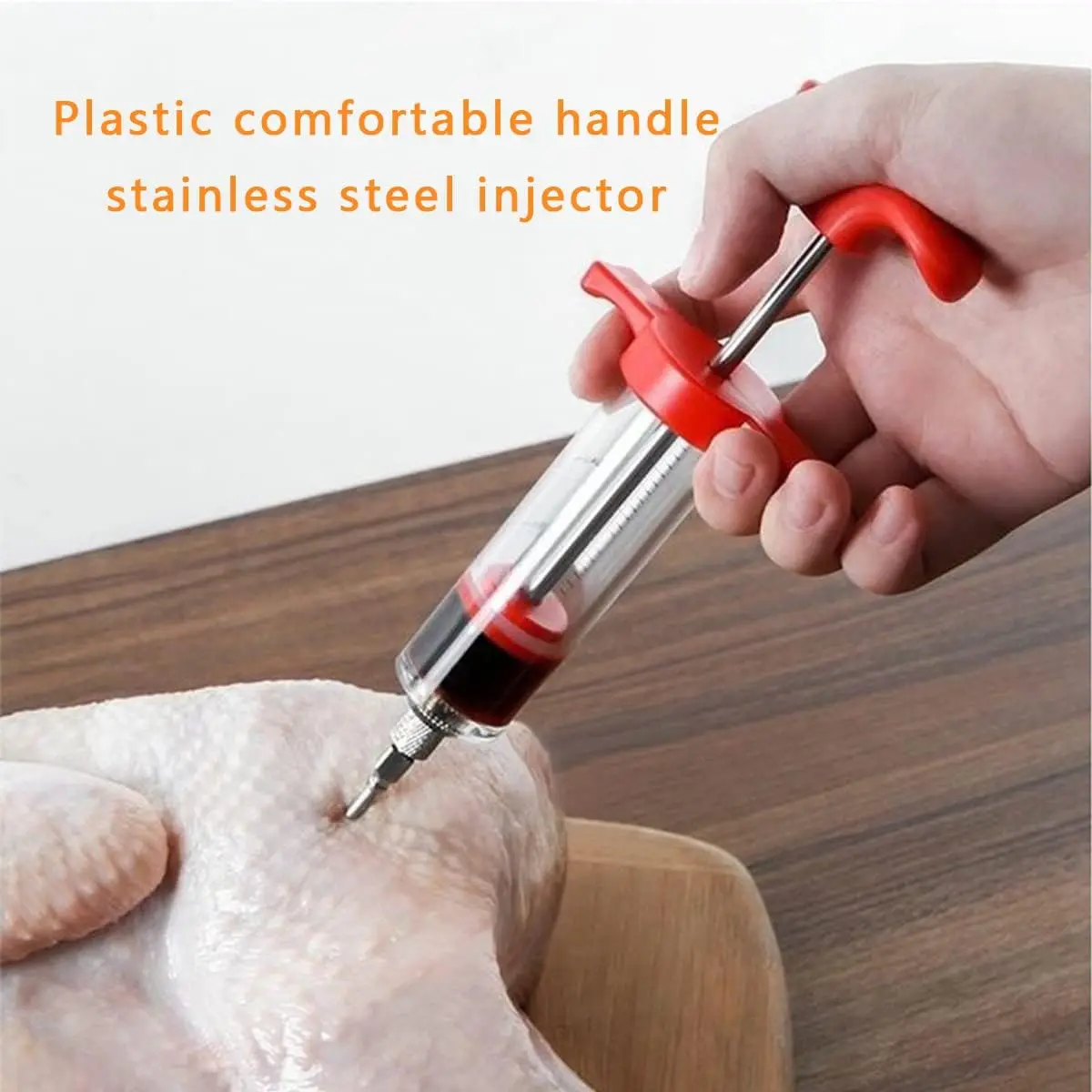 اللحوم تركيا حاقن حقنة عدة مع إبرة دائمة شواء تركيا شواء التوابل صلصة نكهة المطبخ الطبخ ماء مالح حاقن #1