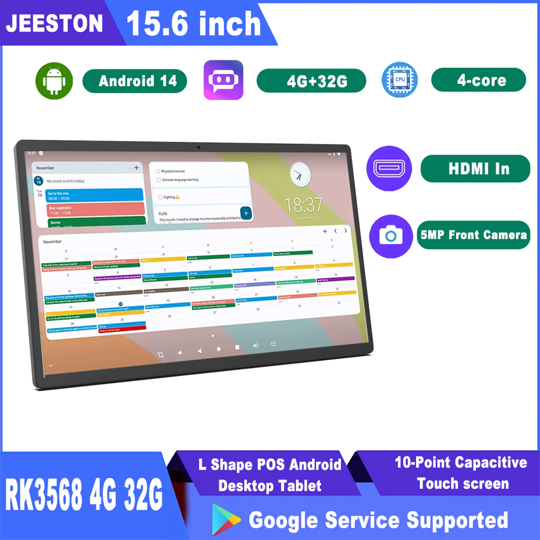 

15.6inch Family Shared Calendar The Digital Wall Calendar Touch Screen Seamlessly Syncs And Editschedules Together On One Screen