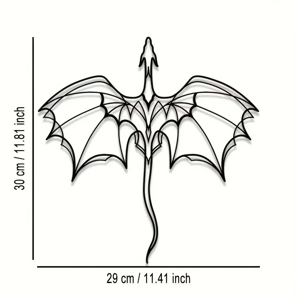 1 Piece of Minimalist Metal Wall Art - Geometric Line Design, Iron Art Home Decor, Suitable for Living Room, Bedroom, Garden, Balcony - Eye-Catching Black Outline, Perfect Gift, Dragon-Themed Decoration, Perfect for Room Decor