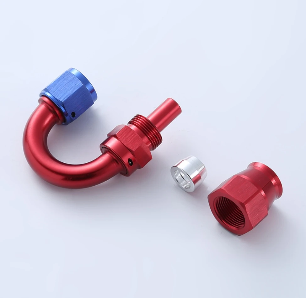 AN4 6 8 10 12 16 20 Aluminium Fittings Adapter Forged Type Swivel Hose End Oil Fuel Reusable Fitting The Angle 90/180 Degree