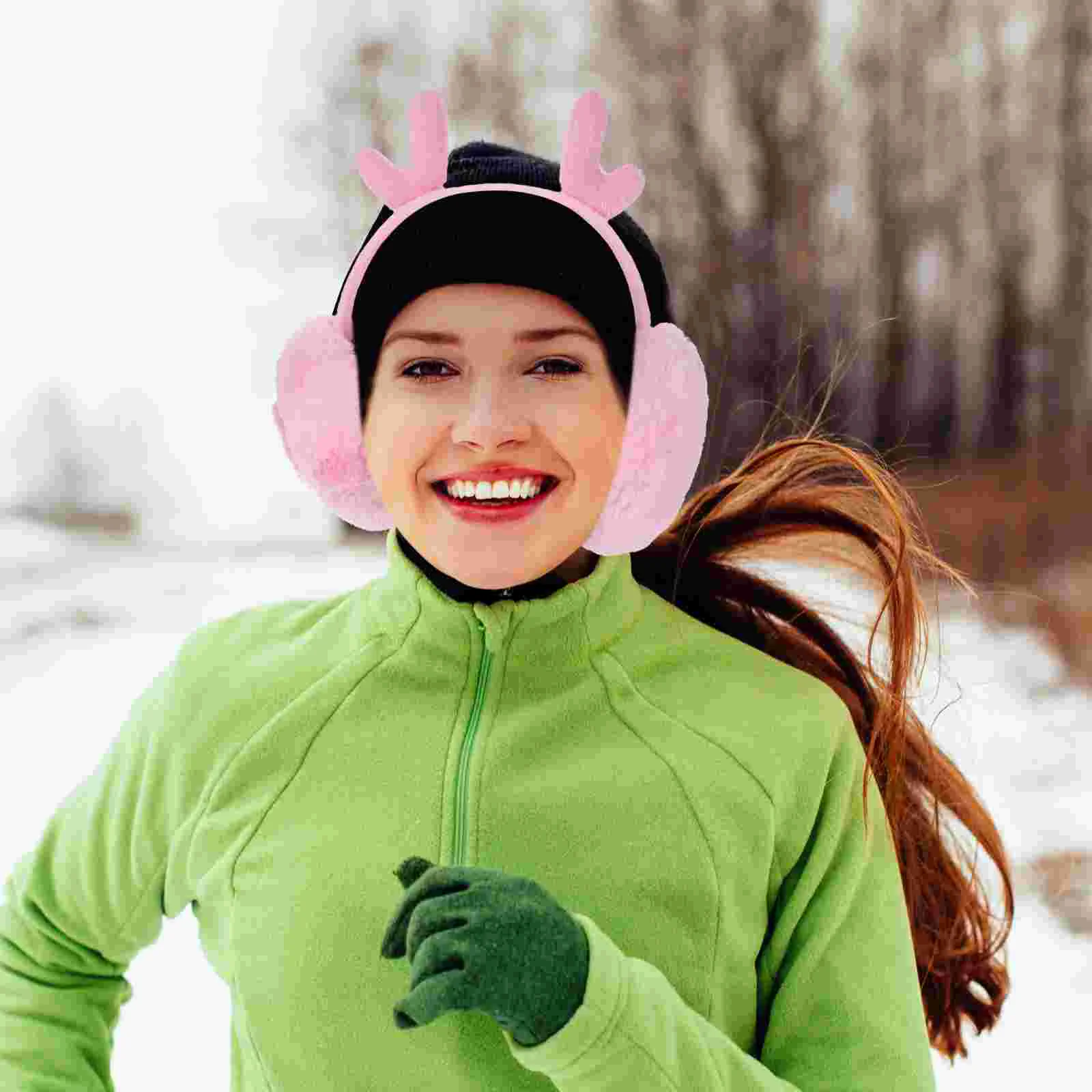 Capa de cabelo dobrável para mulheres, acessórios natalinos, chifre de veado, traje de elk, aquecedor quente para inverno, ao ar livre