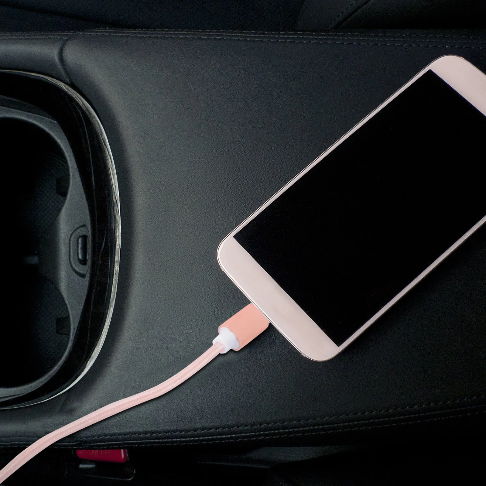 1M Nylon Braided Magnetic USB Cable Fast Charging Data Sync LED Indicator for Smartphones Tablets Rose in 1 Universal