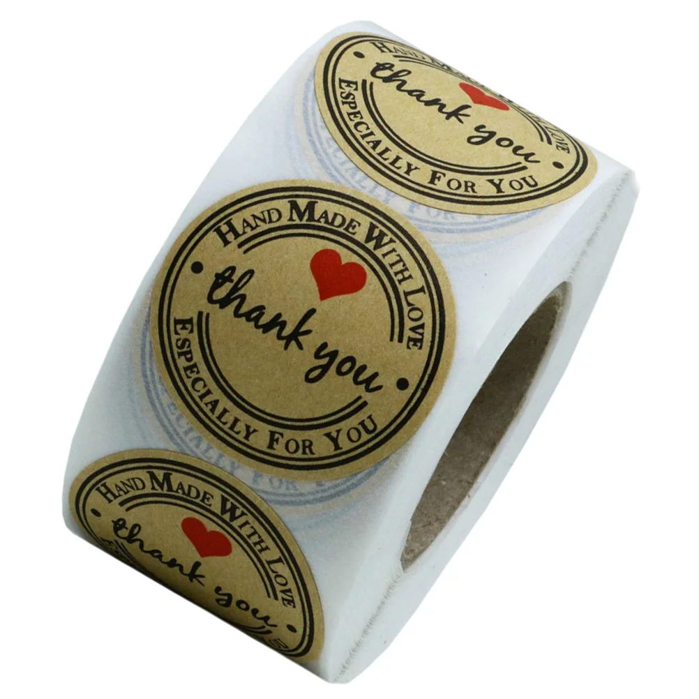 

Sealing Sticker Handmade Cookies Thank You Label Kraft Adhesive Food Bags Decorative Premium Material Party Favors
