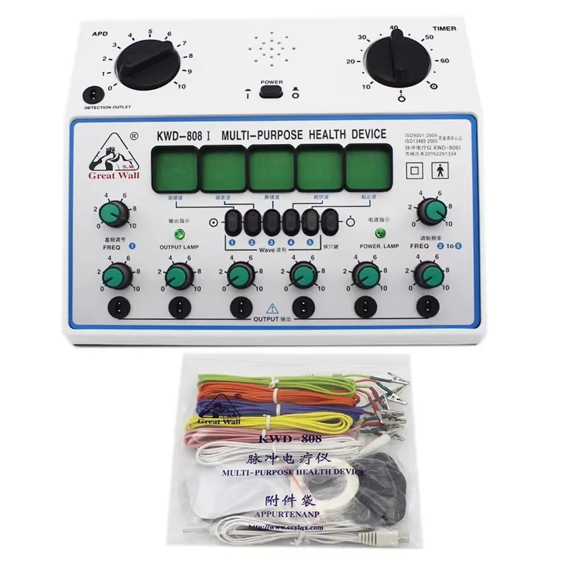 Electro Acupuncture Stimulator Machine Nerve And Muscle Electroacupuncture Therapy 6waveforms 6 Output EMS Massager KWD 808I