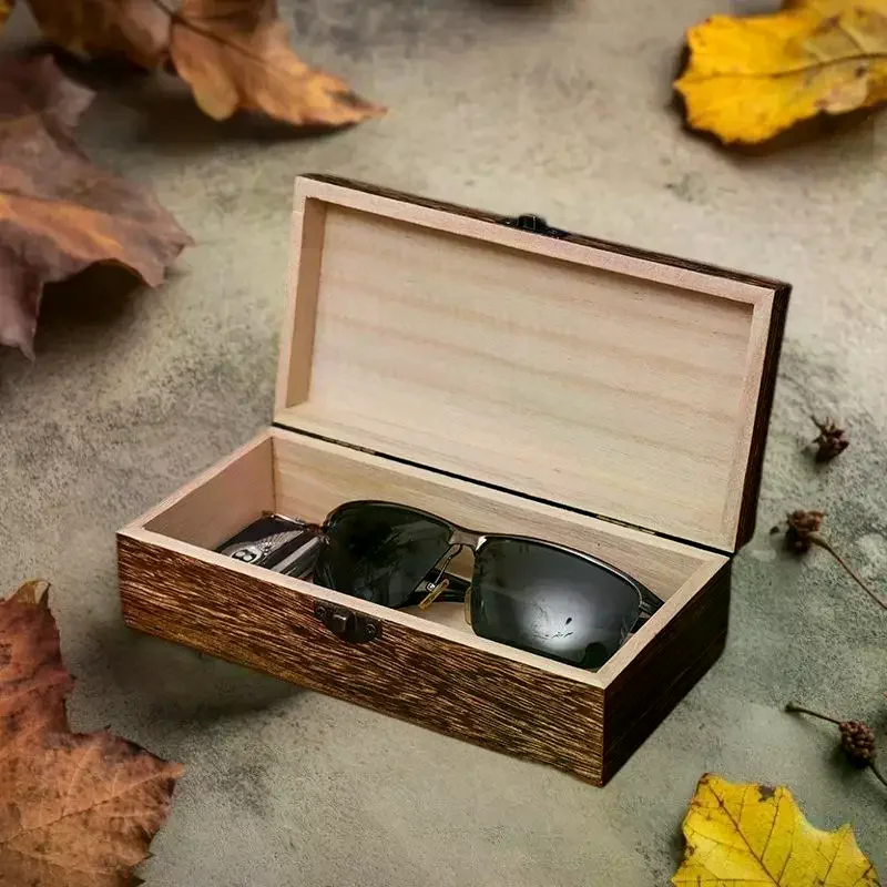 

Rectangular desktop organizer retro wooden jewelry storage box for necklaces, bracelets, rings, and accessories