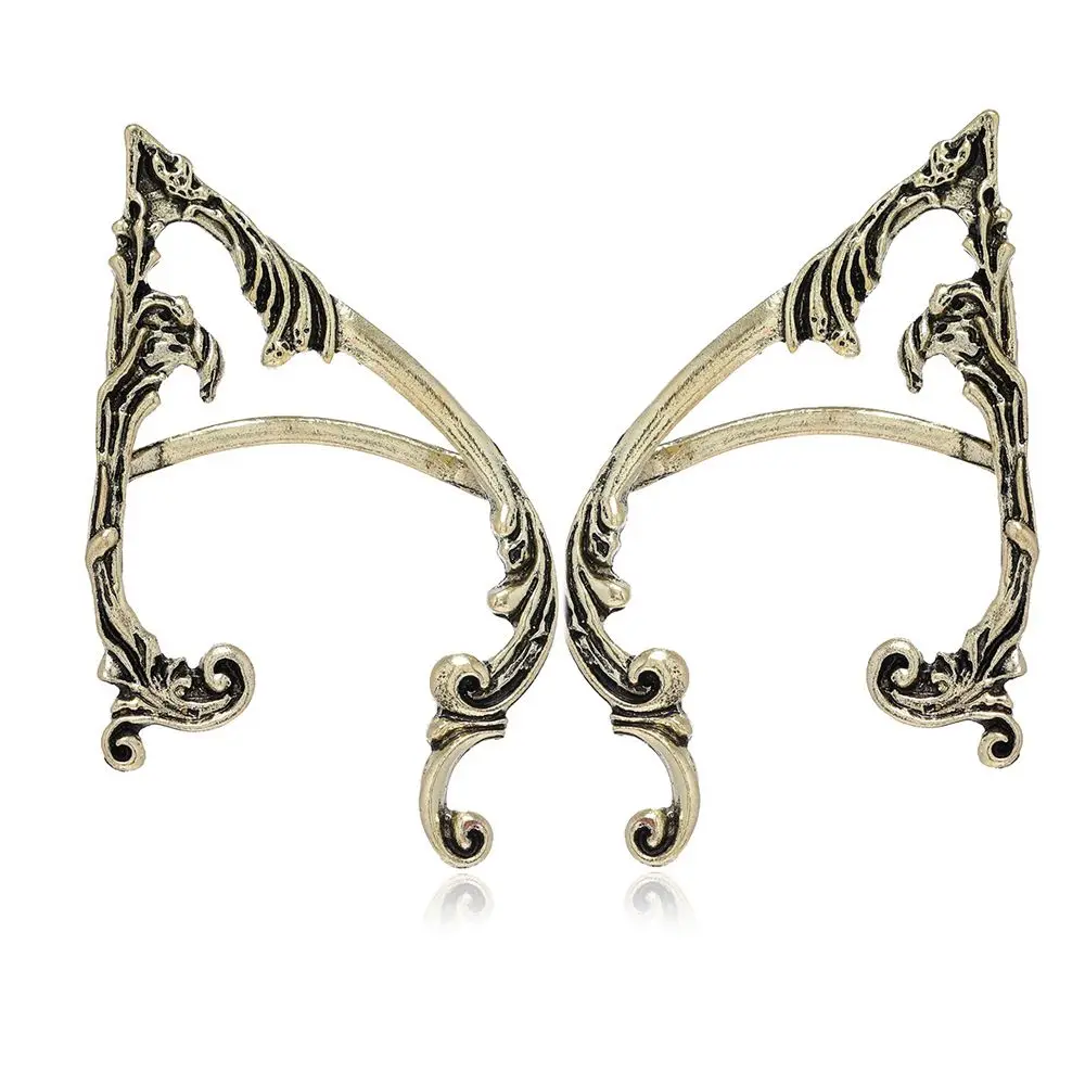 Minority Ear Hook Fashion Design Lady Solid Color Korean Ear Bone Clip Pierced Earrings Women Earrings Gothic Elves Ear Cuff