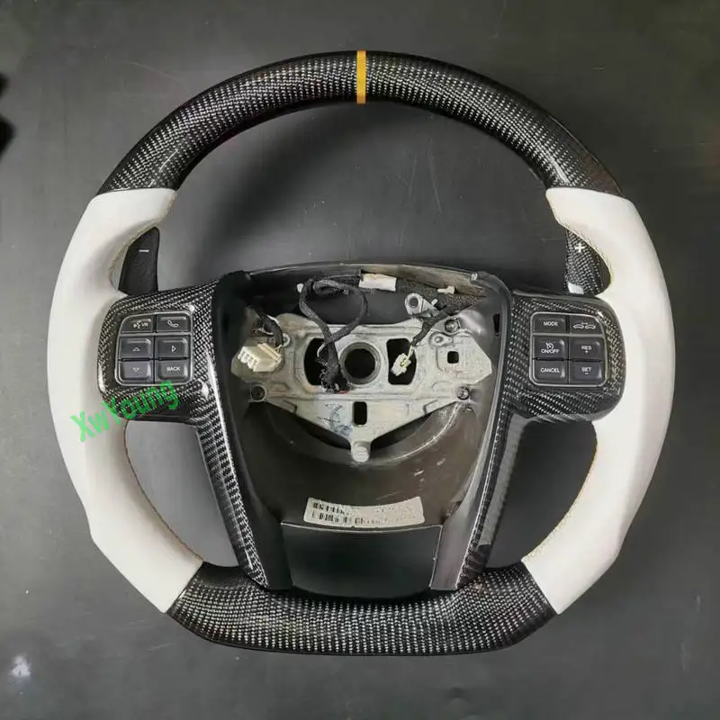 For Chrysler Voyager / Pacifica / Town / Country / 300 300C Customized 100% Real Carbon Fiber + Leather Steering Wheel