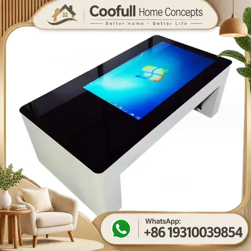 Smart Coffee Table With Fridge Drawer Wireless Charger Bluetooth Speaker For Living Room Ice Bar Modern Furniture