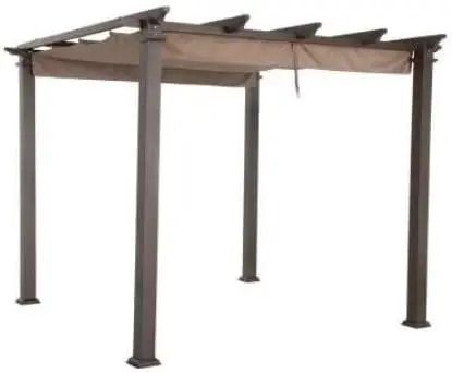 for Home Depot Hampton Bay GFM00467F Pergola - Standard 350 Fabric Beige Replacement Canopy Top Cover