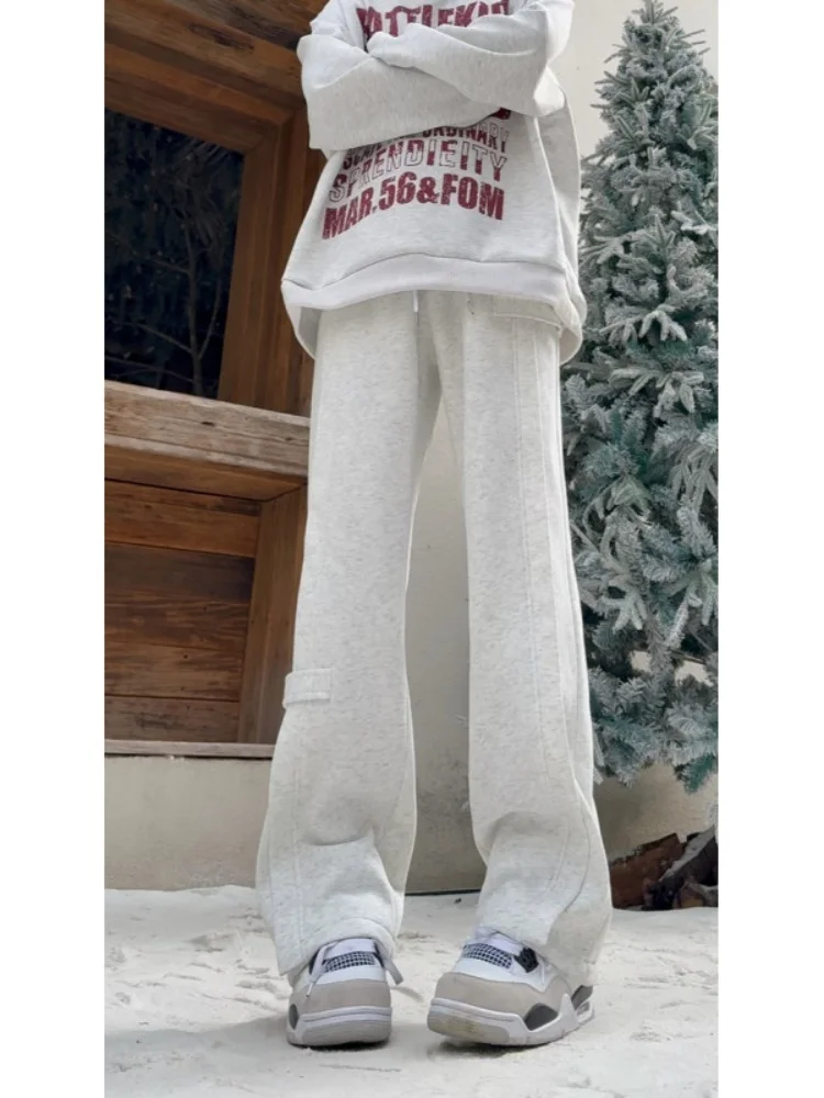 

Мужские зимние брюки Cleanfit Decosition Thiened Fce: прямые, широкие, повседневные, свободного кроя, с дизайнерским вырезом