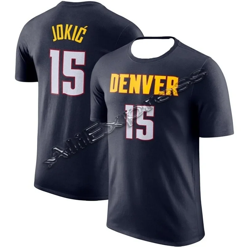 Popular Football Jokic No.15 Nuggets Championship Shirt Same Shirt Men's and Children's T-shirt Comfortable and Breathable