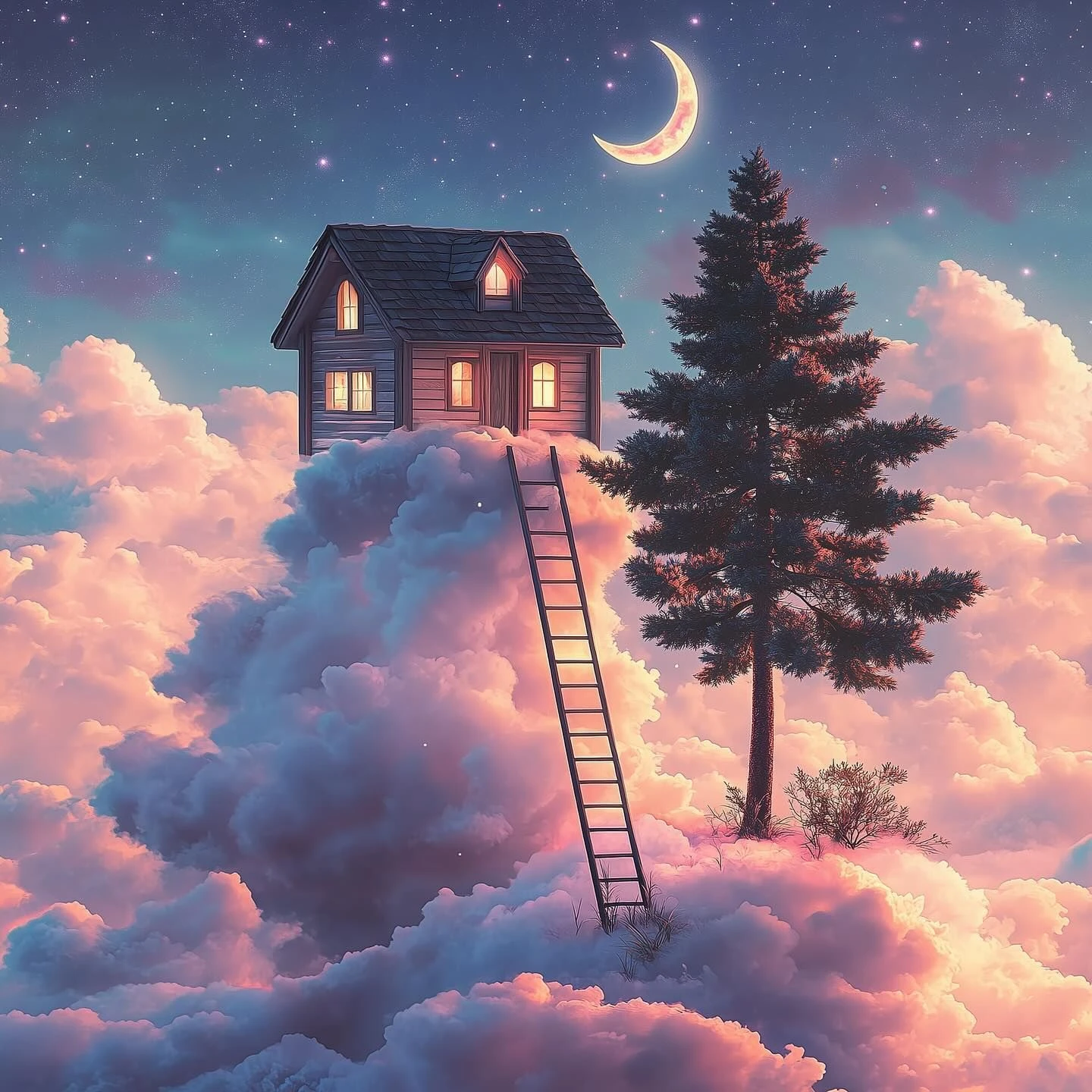 

House in the Dream Scenery 500PCS/1024 PCS Jigsaw Puzzles Challenging Family Activity Game for Bedroom Gameroom Home Decor