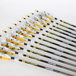 6-12pc Spine 340 400 500 600 700 800 Pure Carbon Arrow Shaft ID 6.2mm Bow Archery Huntting Shooting