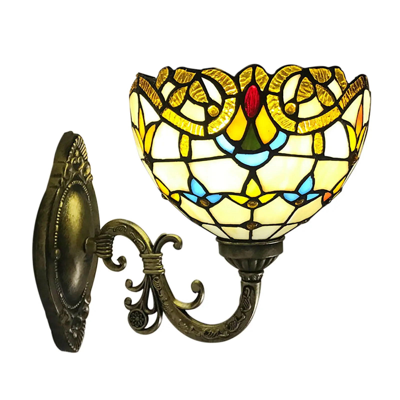 Tiffany Style Wall Light Stained Glass Shade Sconce Lamp Indoor Lighting Fixture