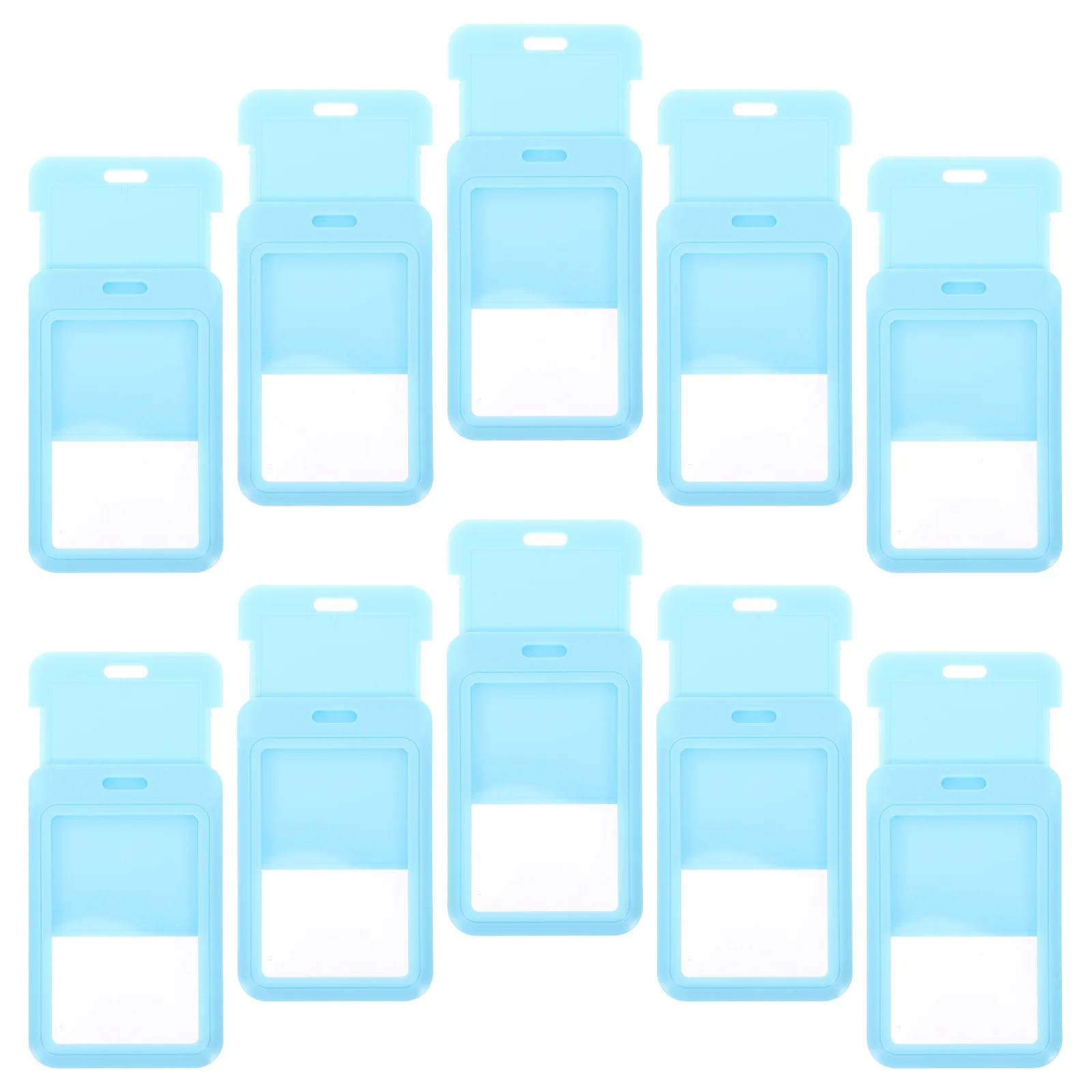 

10Pcs Visible Card Sleeve Badge Holders Plastic Id Card Cover Lightweight Easy Carry for Employees Teachers Factory Workers