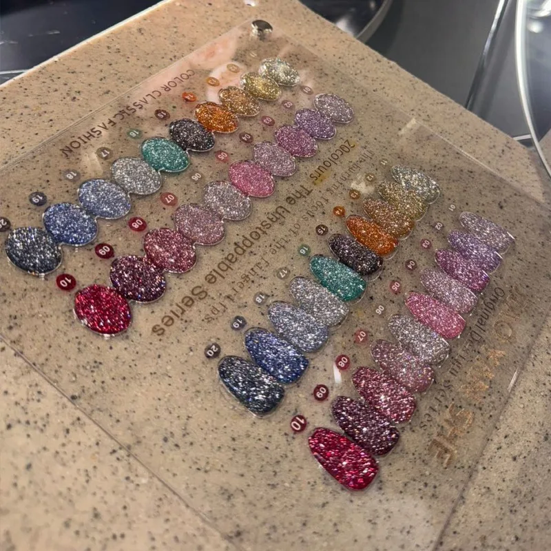 Reflective Disco Glitter Gel, Colorful Laser Flash Broken‑Diamond UV Nail Gel Polish