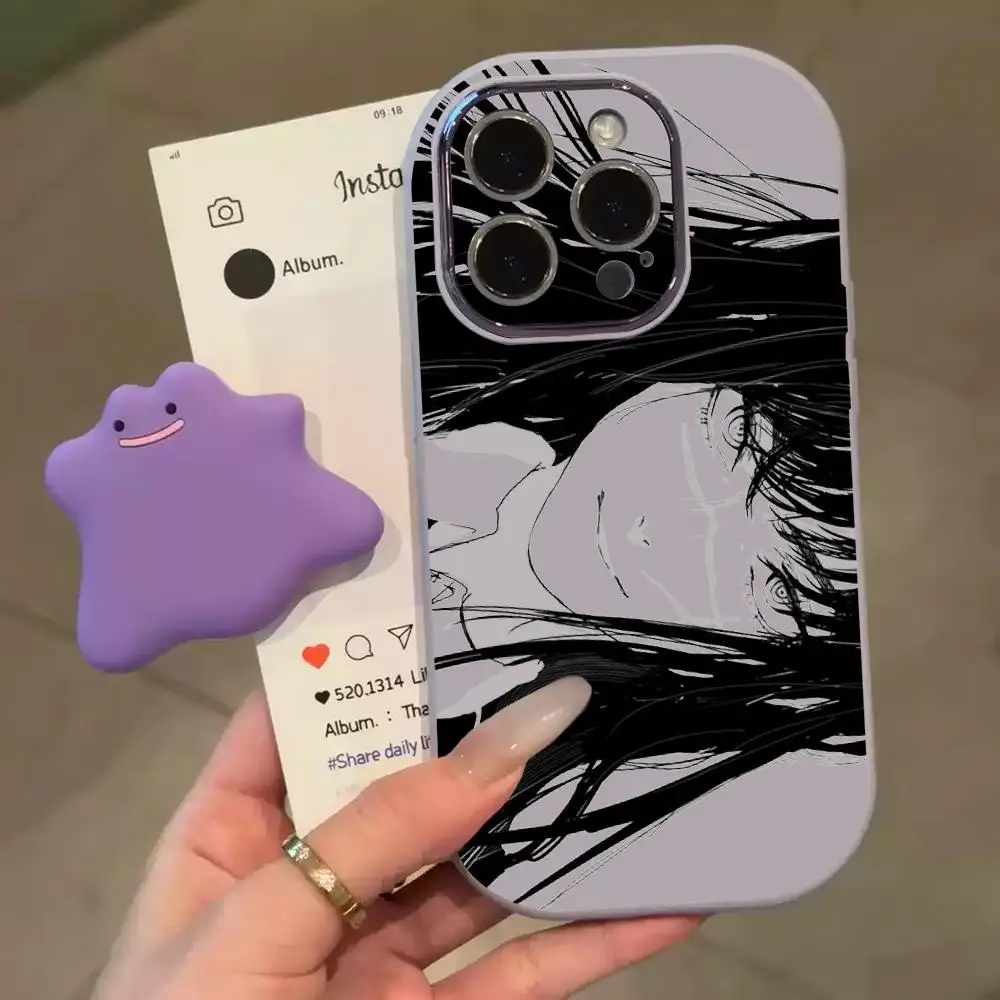 Funda de silicona suave color caramelo Makima Cool Mitaka Chainsaw Girl para iPhone 11 12 13 14 15 16 17 Pro Max Plus
