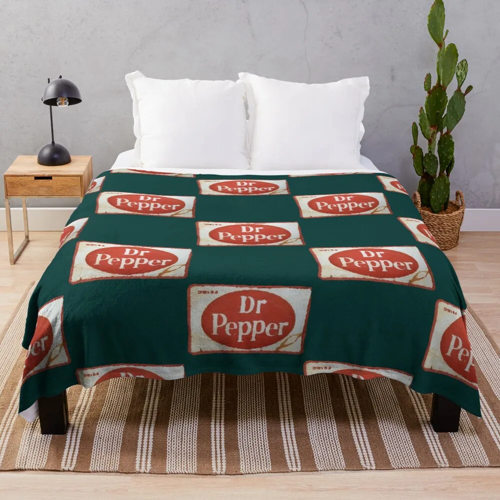 

Vintage Rusty Dr. Pepper Soda Sign Throw Blanket Fuzzy Plush Throw Blanket for Sofa Chair