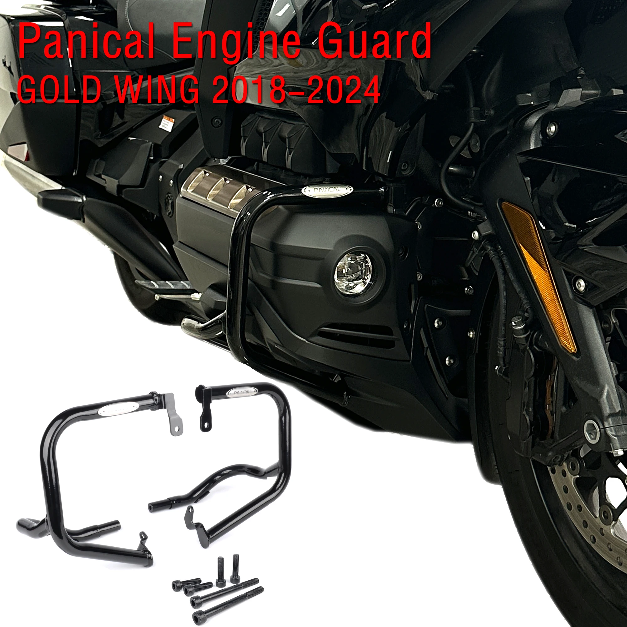 

Panical Shelter Bar Frame Protector Strip Bumper Engine Guard Crash For Honda Gold Wing GL1800 GL1800B F6B 2018-2024 Black