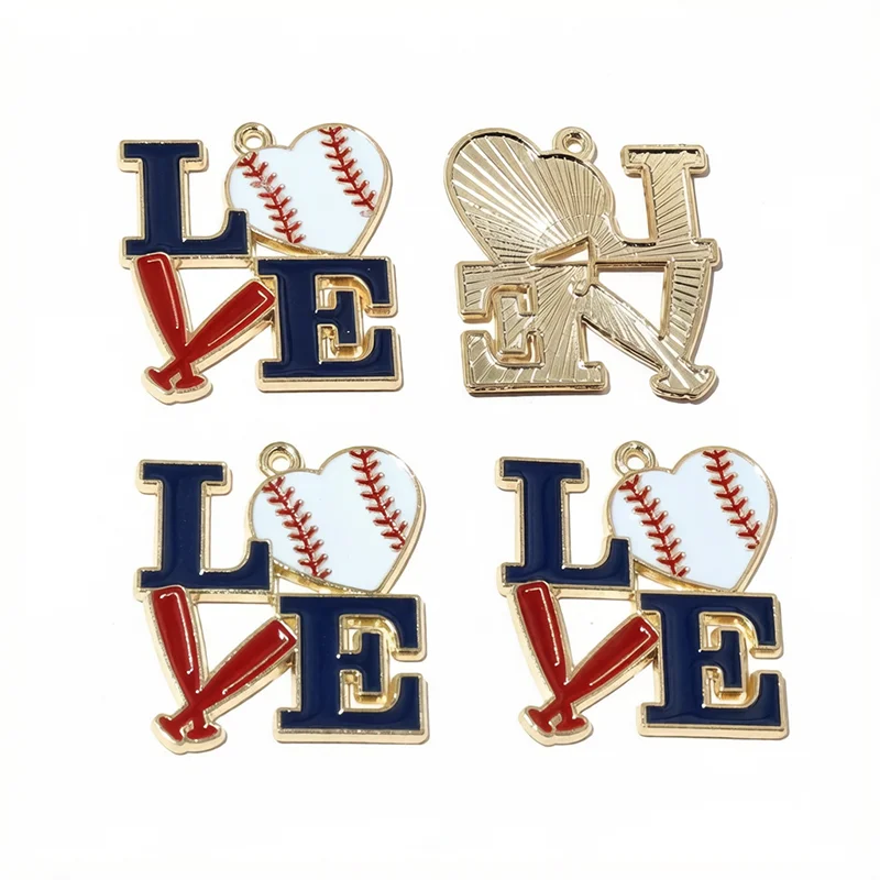 10pcs Enamel Baseball Charms Pendants Baseball Helmet Shoes DIY Jewelry Making Accessories for Necklace Keychain Bracelet image 6
