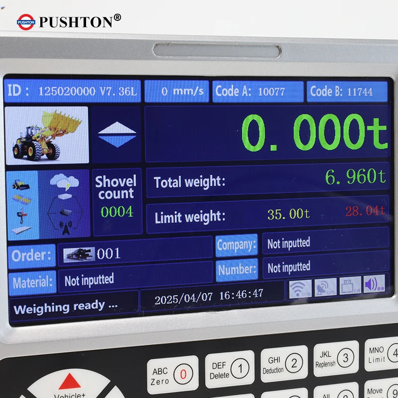 XC958 Digitale weegschaal met hydraulische sensor Roestvrijstalen wiellader en scheplader Weegindicator