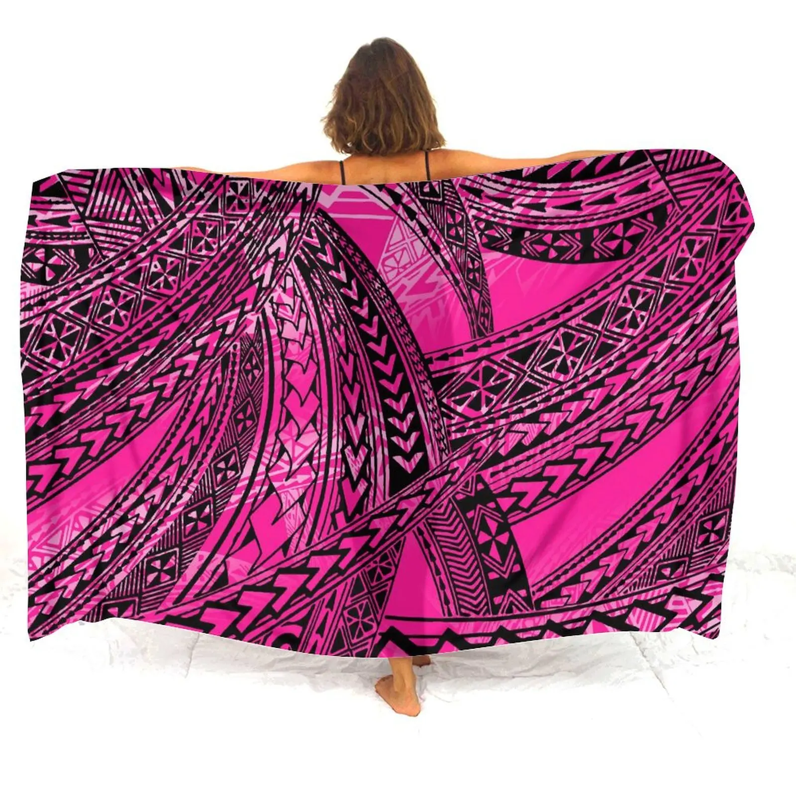 Pacific Island-Sarong de plage confortable et respirant pour femme, robe de plage une pièce imprimée de style traditionnel