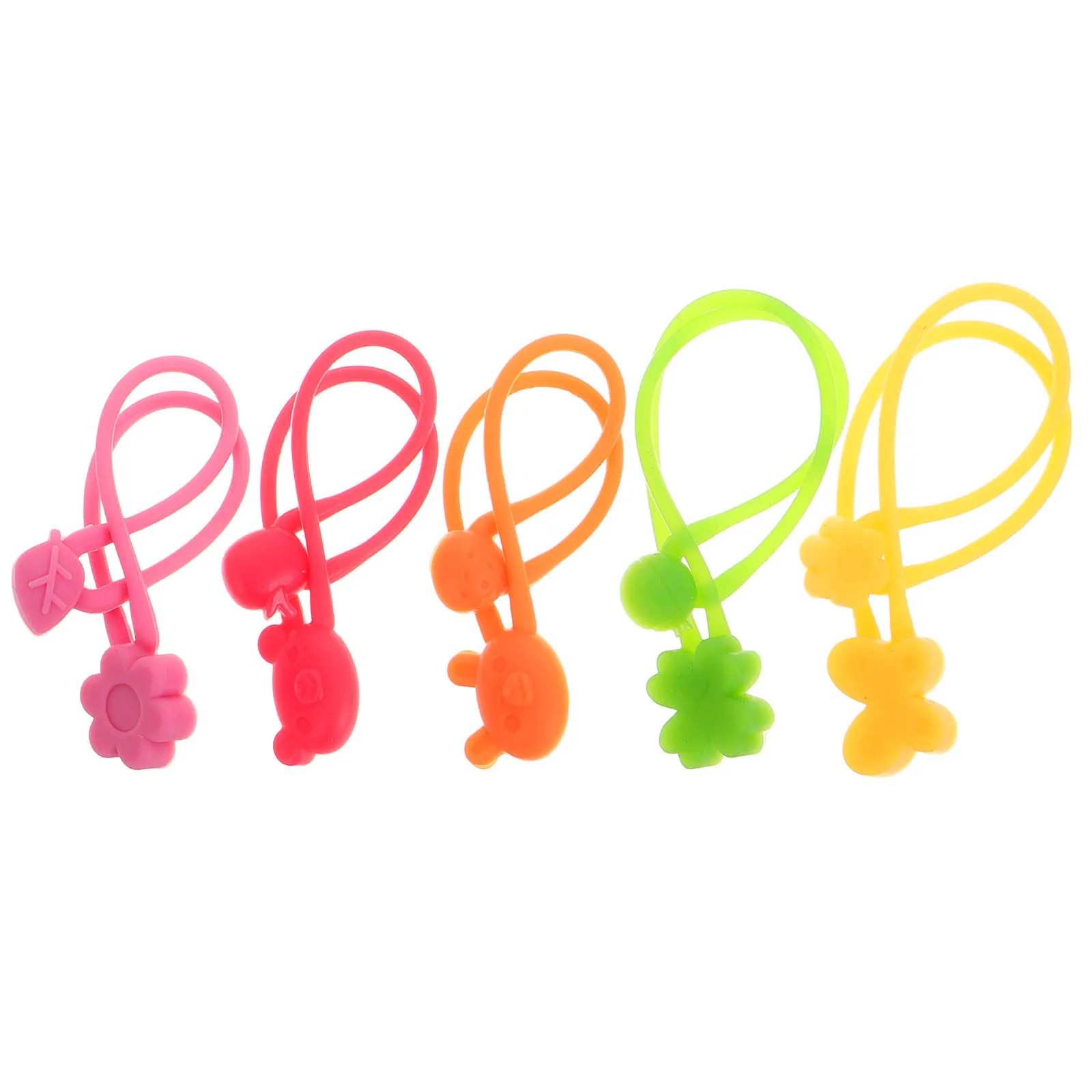 5Pcs Silicone Bands Elastic Stretchy Flexible Bands for Bento Box Book Cable Fixing Multipurpose Kitchen Silicone Straps