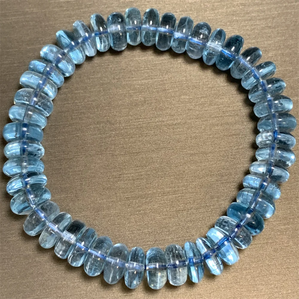 

Rare Natural Gradient Blue Pink Brown Yellow Topaz Bracelets Women Stunning Clear Blue Topaz Abacus Beads More Pretty in Real