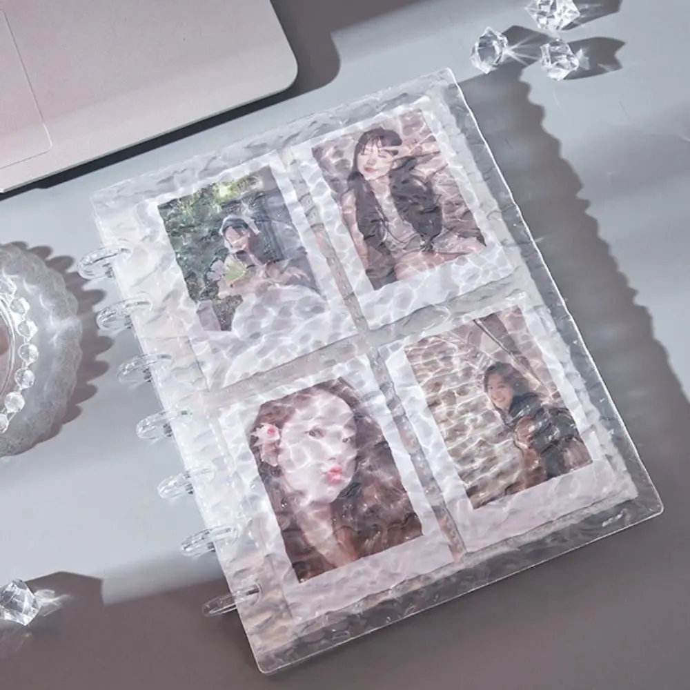 Transparent Acrylic Photo Album 3 Inches Waterproof Photocard Collection Book Portable Water Ripple Idol Picture Protector